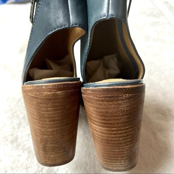 STEVE MADDEN Terraa heeled slingback blue peeptoe booties size 9.5 - Picture 5 of 9